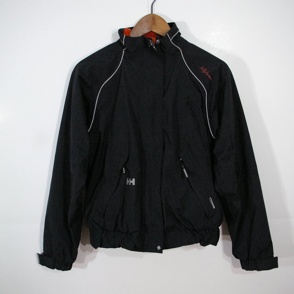 Helly Hansen HH Womens Winter Jacket Sz M Black Reflective HellyTech Full Zip